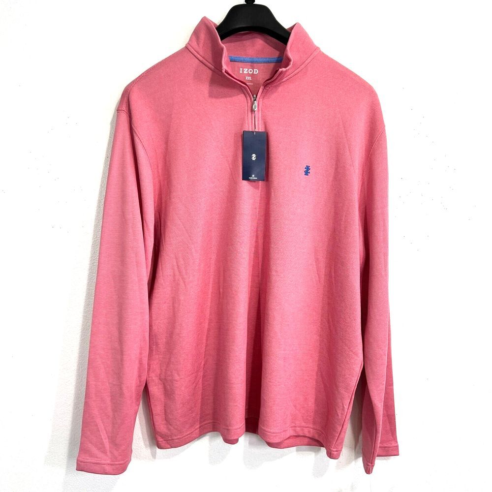 IZOD Performance Shirt Mens 2XL Long Sleeve 1/4 ZIP Comfort Rapture Rose Sport